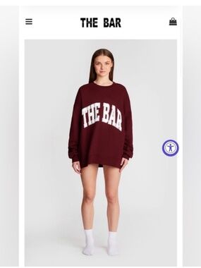 NWOT The Bar varsity sweatshirt in maroon size Large (205)